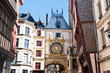Half-Timbered Houses and Great Clock at Rouen, Normandy, France