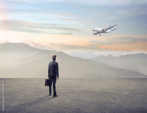 Photo: Businessman in a wasteland Businessman in a wasteland
