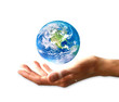 Planet earth in hand