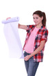 Woman with wallpaper