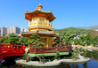 gold pavilion in chinese garden