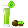 fruit kiwi and glass of juice