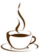 Cup of coffee with steam