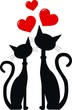 two black cats in love