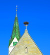 Kirchenturm und Storchennest