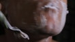 man shaves close up time lapse