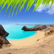 Lanzarote Papagayo turquoise beach and Ajaches