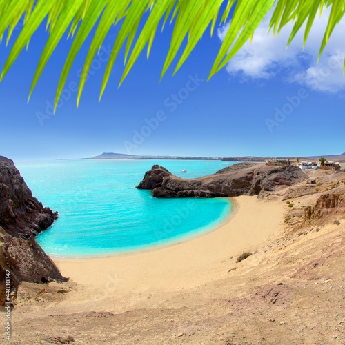 Photo: Lanzarote Papagayo turquoise beach and Ajaches Lanzarote Papagayo turquoise beach and Ajaches