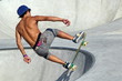 Young man skating