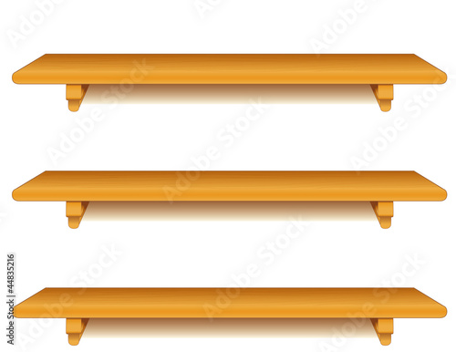 Vector: Oak Wood Wall Shelves, wide. Add your favorite books, treasures Oak Wood Wall Shelves, wide. Add your favorite books, treasures