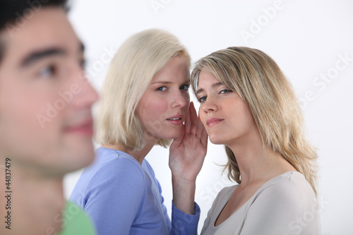 Photo: Girls criticizing boy Girls criticizing boy