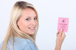 woman with driving license