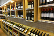 Red and white wine in bottles