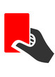Hand mit roter Karte
