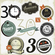 30 years anniversary signs and cards vector design