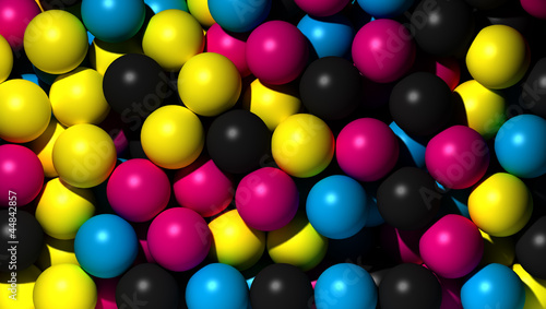 Illustration: Cmyk - Drops of ink close up Cmyk - Drops of ink close up