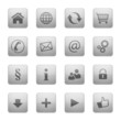 Button Icon Set Quadratisch Grau