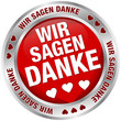Button Banner "Wir sagen danke" rot/silber
