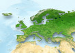 map, Western Europe, physical, political