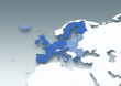 map, Western Europe, European Union, white, grey, political, physical