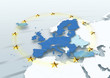 map, Western Europe, European Union, political, physical, EU Stars