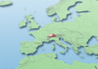 Switzerland, flag, map, Western Europe, green, blue, physical, political