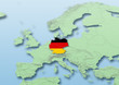 Germany, flag, map, Western Europe, green, blue, physical, political