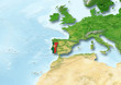 Portugal, flag, map, Western Europe, physical