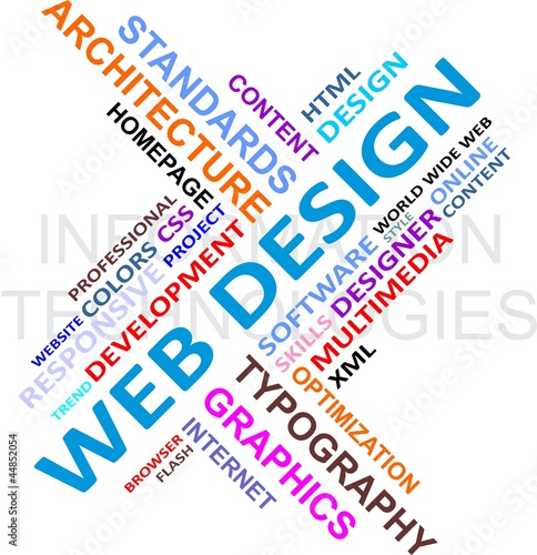 Vector: Word cloud - web design Word cloud - web design