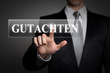 Mann drückt touchscreen button - Gutachten