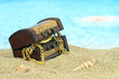 Treasure chest on a beach