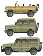 Vector jeeps set
