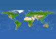 map, world, europe centered, physical, blue reduced