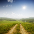 Rural road and the blue sky