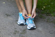 Sportschuh binden