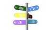Sign pole social media on white