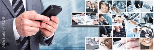 Photo: Businessman with a smartphone. Businessman with a smartphone.