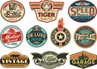 Motor company vintage abels