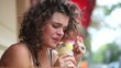 Crying woman with drink