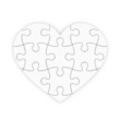 puzzle rompecabezas de un corazón aislado con trazado de recorte