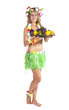 Attractive Caucasian girl with fruits
