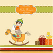 baby boy shower shower with wood horse toy