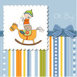baby boy shower shower with wood horse toy