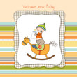 baby boy shower shower with wood horse toy
