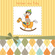 baby boy shower shower with wood horse toy