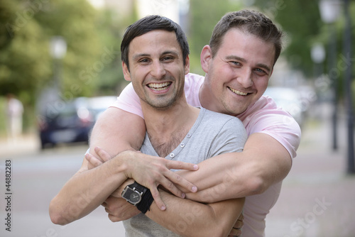 Photo: Happy gay couple outdoors Happy gay couple outdoors
