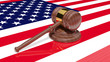Gavel on the flag of America