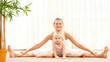 Mother and daughter doind exercise
