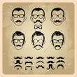 Faces with Mustaches, sunglasses,eyeglasses and a bow tie