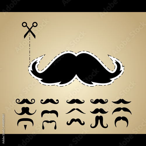 Vector: Vector set of hipster mustache Vector set of hipster mustache